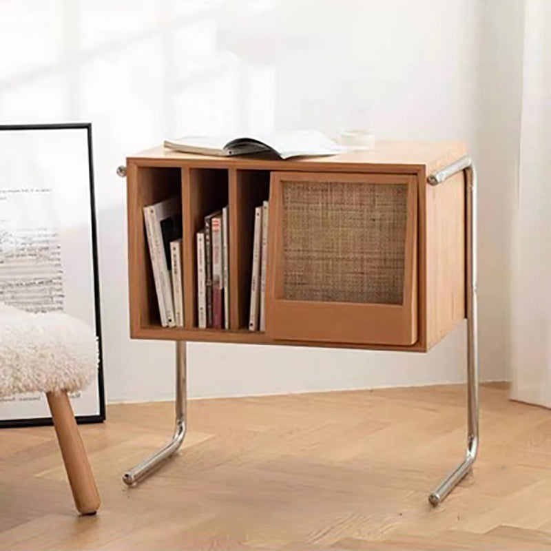 Modern Style Solid Wood Bookshelf Closed Back Bookcase with Doors Natural Clearhalo 'Bookcases' 'furn' 'furn_bookcases' 'Furniture' 'Office Furniture' 7518195
