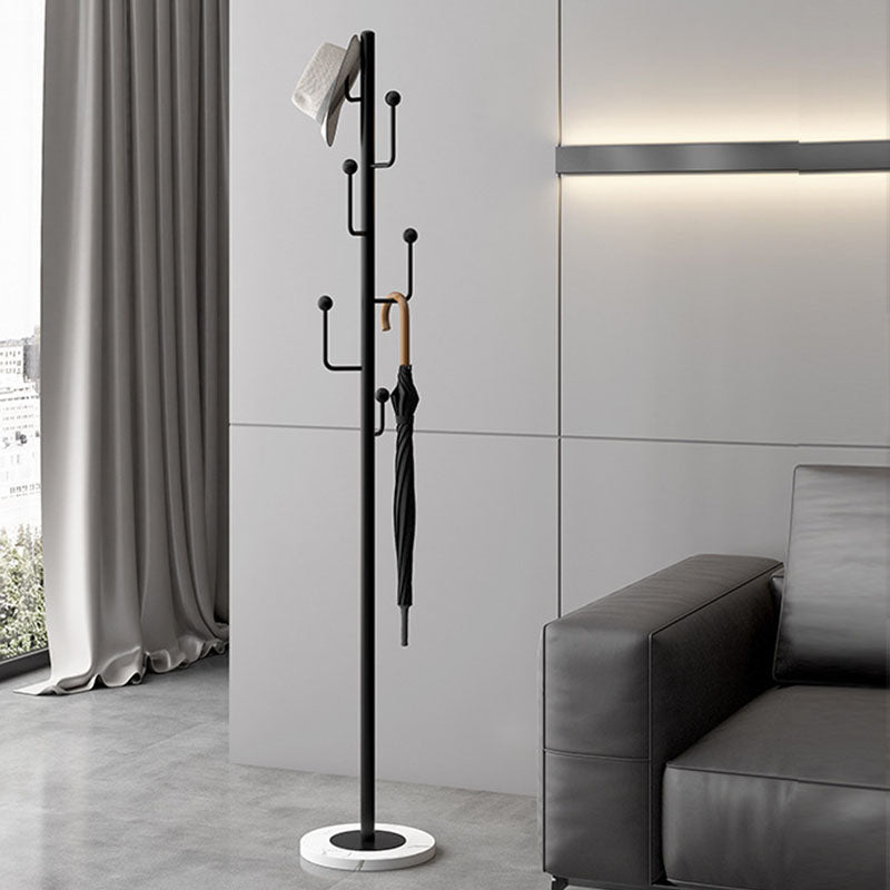 Freistehende Eingangshalle Hall Tree Marmor Basis Kleiderbügel mit 6 Haken