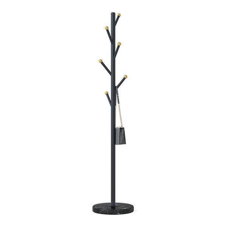 Marble Base Hall Tree Light Luxury Hanger Coat Metal Coat Rack with 6 Hooks Black Branches Clearhalo 'Entry & Mudroom Furniture' 'furn' 'furn_hall_tree_coat_racks' 'Furniture' 'Hall Trees & Coat Racks' 'hall_tree_coat_racks' 7518297