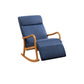 Wood Base Rocking Chair Leisure Upholstered Lazy Sofa Chair for Living Room Blue Natural Clearhalo 'Chairs & Seating' 'furn' 'furn_rocking_chairs' 'Furniture' 'Living Room Furniture' 'Rocking Chairs' 'rocking_chairs' 7518355