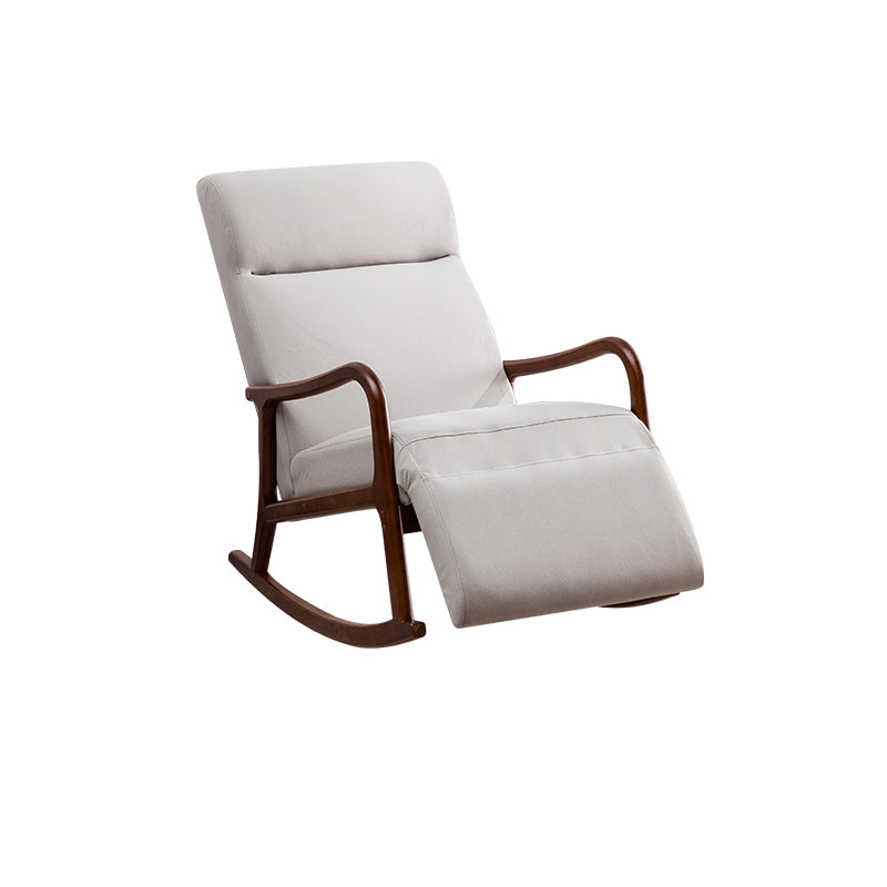 Wood Base Rocking Chair Leisure Upholstered Lazy Sofa Chair for Living Room Gray Walnut Clearhalo 'Chairs & Seating' 'furn' 'furn_rocking_chairs' 'Furniture' 'Living Room Furniture' 'Rocking Chairs' 'rocking_chairs' 7518365