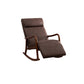 Wood Base Rocking Chair Leisure Upholstered Lazy Sofa Chair for Living Room Brown Walnut Clearhalo 'Chairs & Seating' 'furn' 'furn_rocking_chairs' 'Furniture' 'Living Room Furniture' 'Rocking Chairs' 'rocking_chairs' 7518368