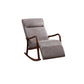 Wood Base Rocking Chair Leisure Upholstered Lazy Sofa Chair for Living Room Dark Gray Walnut Clearhalo 'Chairs & Seating' 'furn' 'furn_rocking_chairs' 'Furniture' 'Living Room Furniture' 'Rocking Chairs' 'rocking_chairs' 7518369