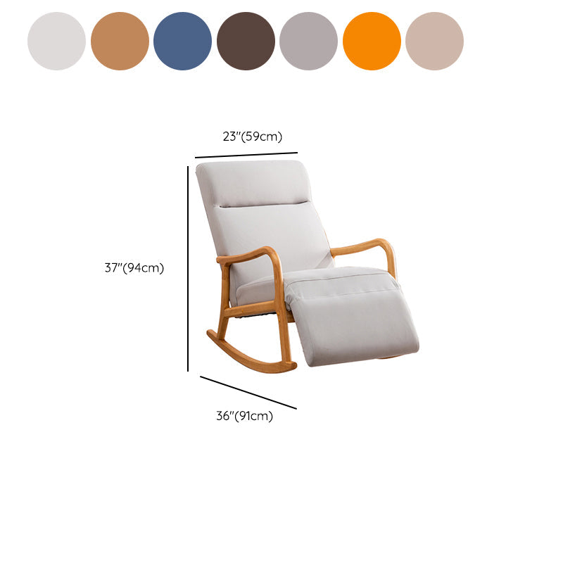 Wood Base Rocking Chair Leisure Upholstered Lazy Sofa Chair for Living Room Clearhalo 'Chairs & Seating' 'furn' 'furn_rocking_chairs' 'Furniture' 'Living Room Furniture' 'Rocking Chairs' 'rocking_chairs' 7518371