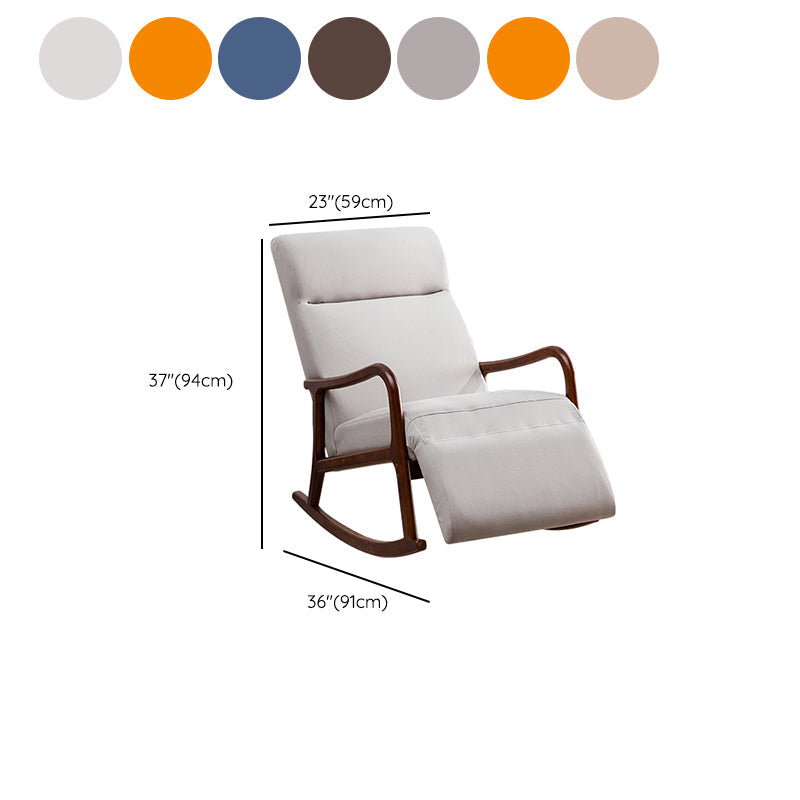 Wood Base Rocking Chair Leisure Upholstered Lazy Sofa Chair for Living Room Clearhalo 'Chairs & Seating' 'furn' 'furn_rocking_chairs' 'Furniture' 'Living Room Furniture' 'Rocking Chairs' 'rocking_chairs' 7518372