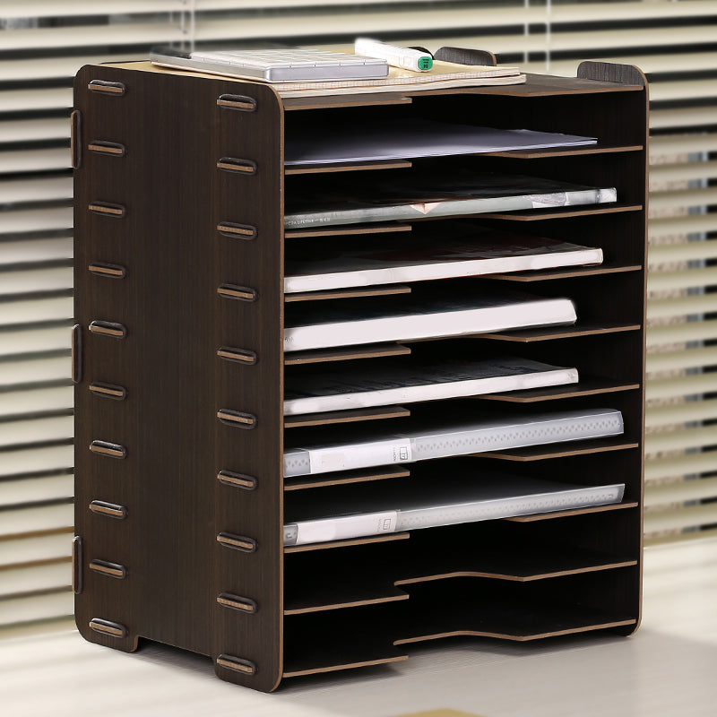 Modern Vertical Filing Cabinet Wooden Frame File Cabinet for Office 13"L x 10"W x 17"H Black Clearhalo 'Filing Cabinets' 'filling_cabinets' 'furn' 'furn_filling_cabinets' 'Furniture' 'Office Furniture' 7518418