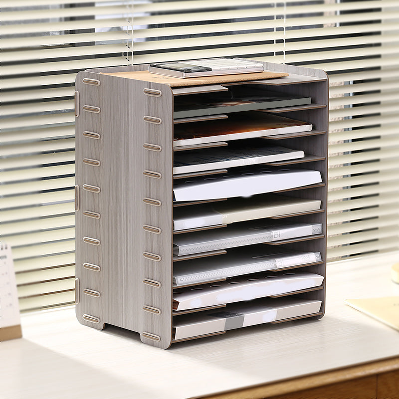 Modern Vertical Filing Cabinet Wooden Frame File Cabinet for Office 13"L x 10"W x 17"H Grey Clearhalo 'Filing Cabinets' 'filling_cabinets' 'furn' 'furn_filling_cabinets' 'Furniture' 'Office Furniture' 7518422