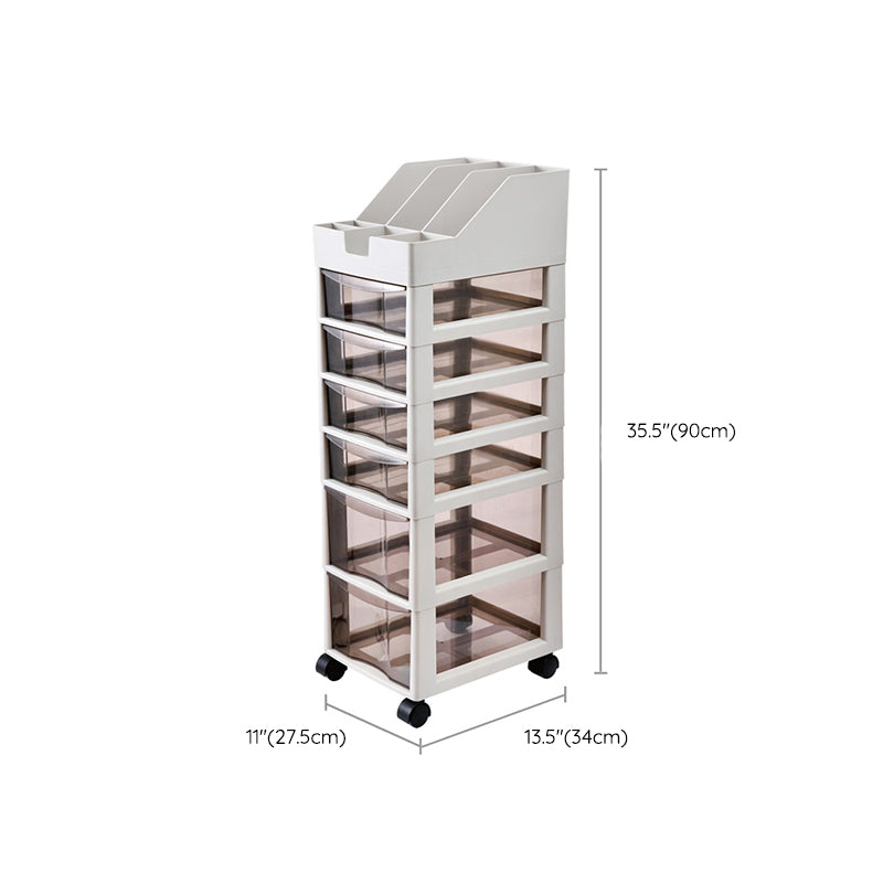 Classeur transparent vertical des tiroirs en plastique