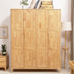 Rubber Wood Wardrobe Cabinet Contemporary Closet Back Hinged Wardrobe