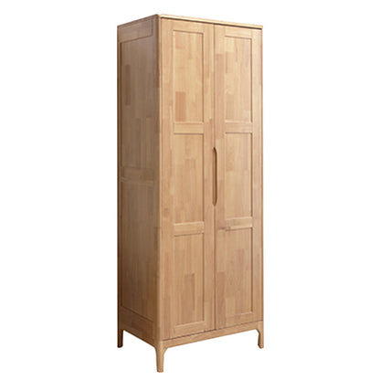 Rubber Wood Wardrobe Cabinet Contemporary Closet Back Hinged Wardrobe