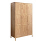 Rubber Wood Wardrobe Cabinet Contemporary Closet Back Hinged Wardrobe