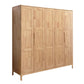 Rubber Wood Wardrobe Cabinet Contemporary Closet Back Hinged Wardrobe