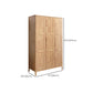 Rubber Wood Wardrobe Cabinet Contemporary Closet Back Hinged Wardrobe