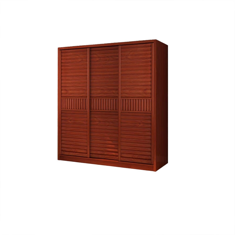 Wooden Sliding Doors Armoire Traditional Home Storage Cabinet 78.7"L x 23.6"W x 76.8"H Armoires & Wardrobes Clearhalo 'Armoires & Wardrobes' 'armoires_wardrobes' 'Bedroom Furniture' 'furn' 'furn_armoires_wardrobes' 'Furniture' 7518493