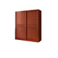 Wooden Sliding Doors Armoire Traditional Home Storage Cabinet 55.1"L x 23.6"W x 76.8"H Armoires & Wardrobes Clearhalo 'Armoires & Wardrobes' 'armoires_wardrobes' 'Bedroom Furniture' 'furn' 'furn_armoires_wardrobes' 'Furniture' 7518495