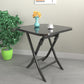 Modern Square Glass Desktop Collapsible Dining Table Metal Legs for Dining Room Clearhalo 'Dining Tables & Seating' 'Dining Tables' 'dining_table' 'furn' 'furn_dining_table' 'Furniture' 'Kitchen & Dining Furniture' 7519387