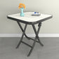 Modern Square Glass Desktop Collapsible Dining Table Metal Legs for Dining Room Matte White Without Chairs Clearhalo 'Dining Tables & Seating' 'Dining Tables' 'dining_table' 'furn' 'furn_dining_table' 'Furniture' 'Kitchen & Dining Furniture' 7519391