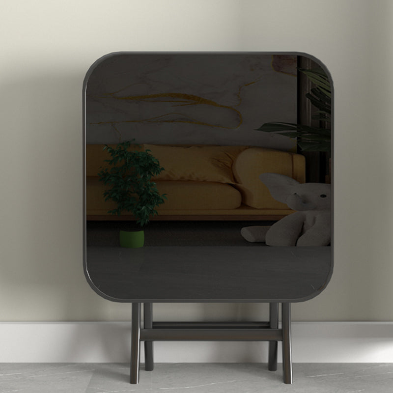 Modern Square Glass Desktop Collapsible Dining Table Metal Legs for Dining Room Clearhalo 'Dining Tables & Seating' 'Dining Tables' 'dining_table' 'furn' 'furn_dining_table' 'Furniture' 'Kitchen & Dining Furniture' 7519394