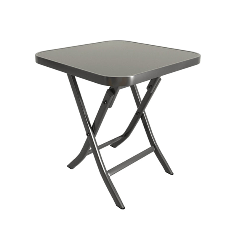 Modern Square Glass Desktop Collapsible Dining Table Metal Legs for Dining Room Clearhalo 'Dining Tables & Seating' 'Dining Tables' 'dining_table' 'furn' 'furn_dining_table' 'Furniture' 'Kitchen & Dining Furniture' 7519395