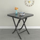 Modern Square Glass Desktop Collapsible Dining Table Metal Legs for Dining Room Clearhalo 'Dining Tables & Seating' 'Dining Tables' 'dining_table' 'furn' 'furn_dining_table' 'Furniture' 'Kitchen & Dining Furniture' 7519397