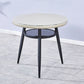 Table à manger stockable de bureau en verre rond moderne pour salle à manger