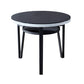 Table à manger stockable de bureau en verre rond moderne pour salle à manger