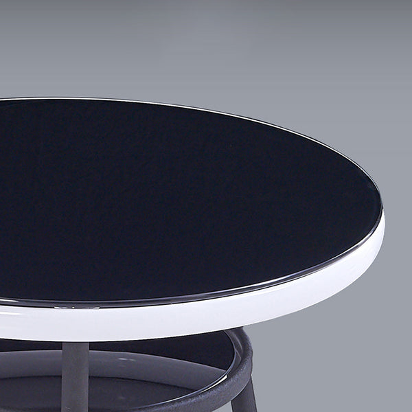 Table à manger stockable de bureau en verre rond moderne pour salle à manger