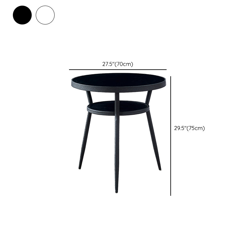 Table à manger stockable de bureau en verre rond moderne pour salle à manger