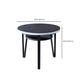 Table à manger stockable de bureau en verre rond moderne pour salle à manger