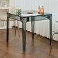 Modern Tempered Glass Desktop Geometric Acrylic Legs Dining Table for Dining Room Clearhalo 'Dining Tables & Seating' 'Dining Tables' 'dining_table' 'furn' 'furn_dining_table' 'Furniture' 'Kitchen & Dining Furniture' 7519421