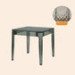 Modern Tempered Glass Desktop Geometric Acrylic Legs Dining Table for Dining Room Pewter Without Chairs Clearhalo 'Dining Tables & Seating' 'Dining Tables' 'dining_table' 'furn' 'furn_dining_table' 'Furniture' 'Kitchen & Dining Furniture' 7519422