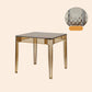 Modern Tempered Glass Desktop Geometric Acrylic Legs Dining Table for Dining Room Brown Without Chairs Clearhalo 'Dining Tables & Seating' 'Dining Tables' 'dining_table' 'furn' 'furn_dining_table' 'Furniture' 'Kitchen & Dining Furniture' 7519424