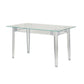 Modern Tempered Glass Desktop Geometric Acrylic Legs Dining Table for Dining Room Clearhalo 'Dining Tables & Seating' 'Dining Tables' 'dining_table' 'furn' 'furn_dining_table' 'Furniture' 'Kitchen & Dining Furniture' 7519430