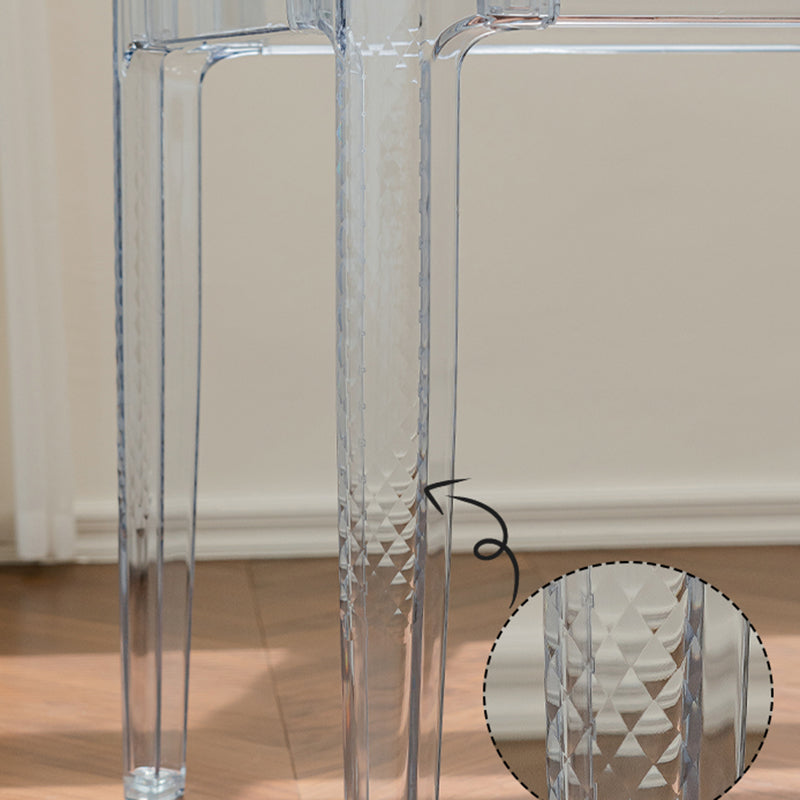 Modern Tempered Glass Desktop Geometric Acrylic Legs Dining Table for Dining Room Clearhalo 'Dining Tables & Seating' 'Dining Tables' 'dining_table' 'furn' 'furn_dining_table' 'Furniture' 'Kitchen & Dining Furniture' 7519437