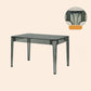 Modern Tempered Glass Desktop Geometric Acrylic Legs Dining Table for Dining Room Smoke Gray 47"L x 31"W x 29"H Without Chairs Clearhalo 'Dining Tables & Seating' 'Dining Tables' 'dining_table' 'furn' 'furn_dining_table' 'Furniture' 'Kitchen & Dining Furniture' 7519439