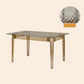 Modern Tempered Glass Desktop Geometric Acrylic Legs Dining Table for Dining Room Brown 55"L x 31"W x 29"H Without Chairs Clearhalo 'Dining Tables & Seating' 'Dining Tables' 'dining_table' 'furn' 'furn_dining_table' 'Furniture' 'Kitchen & Dining Furniture' 7519444