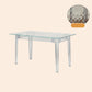Modern Tempered Glass Desktop Geometric Acrylic Legs Dining Table for Dining Room White-Clear 55"L x 31"W x 29"H Without Chairs Clearhalo 'Dining Tables & Seating' 'Dining Tables' 'dining_table' 'furn' 'furn_dining_table' 'Furniture' 'Kitchen & Dining Furniture' 7519447