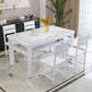 Modern Tempered Glass Desktop Rectangle Dining Table for Dining Room Clearhalo 'Dining Tables & Seating' 'Dining Tables' 'dining_table' 'furn' 'furn_dining_table' 'Furniture' 'Kitchen & Dining Furniture' 7519453