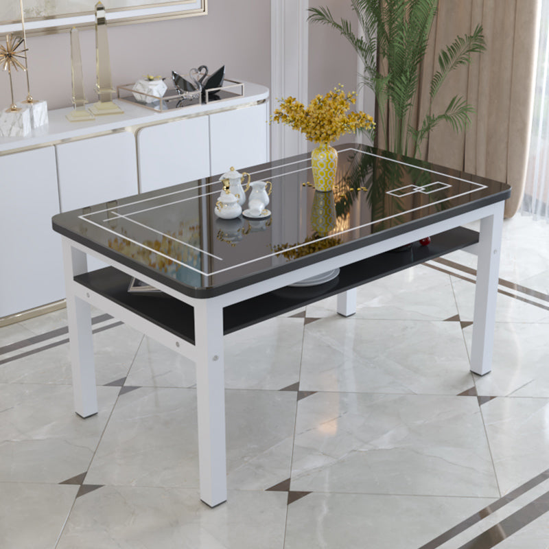 Modern Tempered Glass Desktop Rectangle Dining Table for Dining Room 47"L x 24"W x 31"H Without Chairs Clearhalo 'Dining Tables & Seating' 'Dining Tables' 'dining_table' 'furn' 'furn_dining_table' 'Furniture' 'Kitchen & Dining Furniture' 7519454