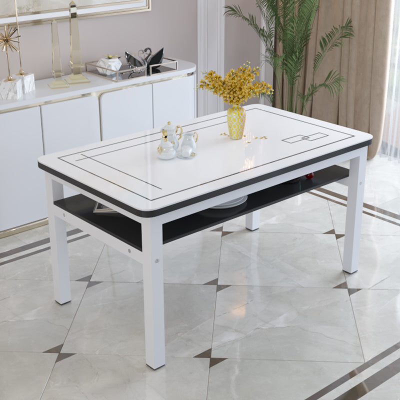 Modern Tempered Glass Desktop Rectangle Dining Table for Dining Room Without Chairs Clearhalo 'Dining Tables & Seating' 'Dining Tables' 'dining_table' 'furn' 'furn_dining_table' 'Furniture' 'Kitchen & Dining Furniture' 7519455
