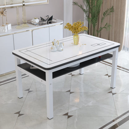 Modern Tempered Glass Desktop Rectangle Dining Table for Dining Room Without Chairs Clearhalo 'Dining Tables & Seating' 'Dining Tables' 'dining_table' 'furn' 'furn_dining_table' 'Furniture' 'Kitchen & Dining Furniture' 7519455
