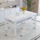 Modern Tempered Glass Desktop Rectangle Dining Table for Dining Room 47.2"L x 31.5"W x 30.7"H Without Chairs Clearhalo 'Dining Tables & Seating' 'Dining Tables' 'dining_table' 'furn' 'furn_dining_table' 'Furniture' 'Kitchen & Dining Furniture' 7519457