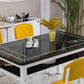 Modern Tempered Glass Desktop Rectangle Dining Table for Dining Room Clearhalo 'Dining Tables & Seating' 'Dining Tables' 'dining_table' 'furn' 'furn_dining_table' 'Furniture' 'Kitchen & Dining Furniture' 7519462