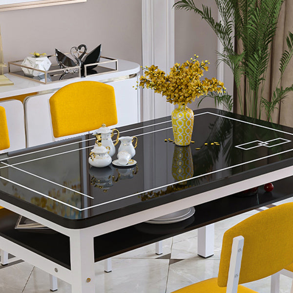 Modern Tempered Glass Desktop Rectangle Dining Table for Dining Room Clearhalo 'Dining Tables & Seating' 'Dining Tables' 'dining_table' 'furn' 'furn_dining_table' 'Furniture' 'Kitchen & Dining Furniture' 7519462