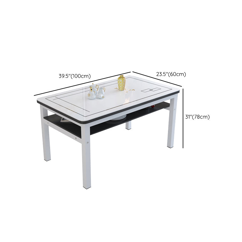 Modern Tempered Glass Desktop Rectangle Dining Table for Dining Room Clearhalo 'Dining Tables & Seating' 'Dining Tables' 'dining_table' 'furn' 'furn_dining_table' 'Furniture' 'Kitchen & Dining Furniture' 7519466