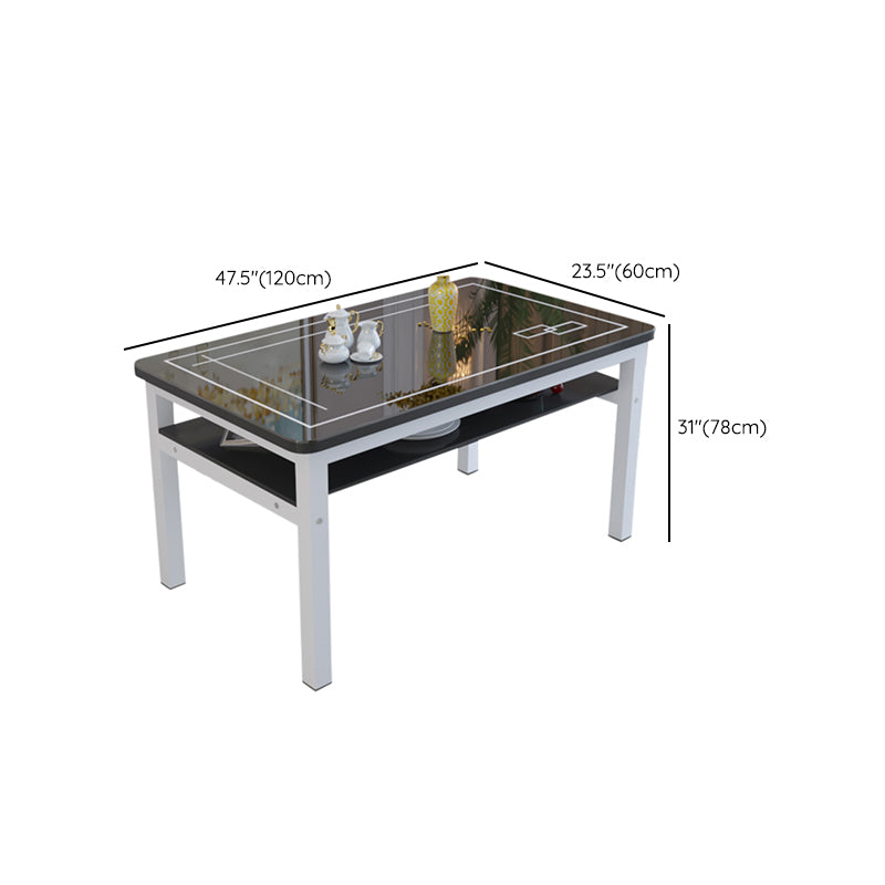 Modern Tempered Glass Desktop Rectangle Dining Table for Dining Room Clearhalo 'Dining Tables & Seating' 'Dining Tables' 'dining_table' 'furn' 'furn_dining_table' 'Furniture' 'Kitchen & Dining Furniture' 7519467