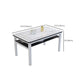 Modern Tempered Glass Desktop Rectangle Dining Table for Dining Room Clearhalo 'Dining Tables & Seating' 'Dining Tables' 'dining_table' 'furn' 'furn_dining_table' 'Furniture' 'Kitchen & Dining Furniture' 7519468