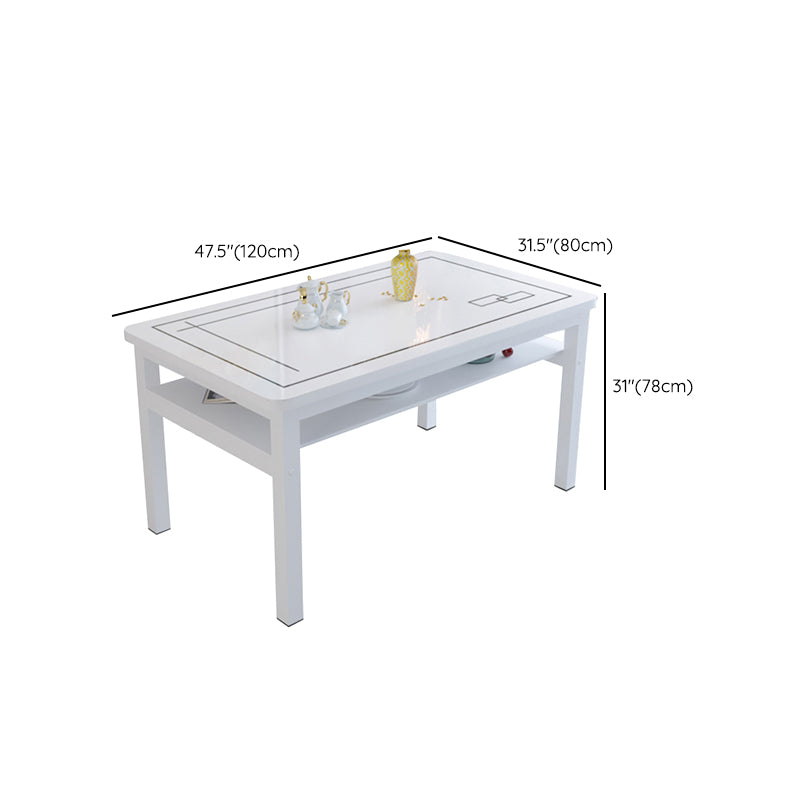 Modern Tempered Glass Desktop Rectangle Dining Table for Dining Room Clearhalo 'Dining Tables & Seating' 'Dining Tables' 'dining_table' 'furn' 'furn_dining_table' 'Furniture' 'Kitchen & Dining Furniture' 7519469