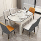 Table à manger extensible de bureau en verre moderne, base en chêne pour salle à manger
