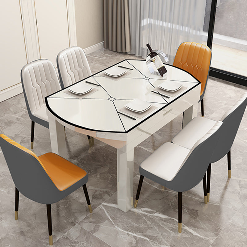 Table à manger extensible de bureau en verre moderne, base en chêne pour salle à manger